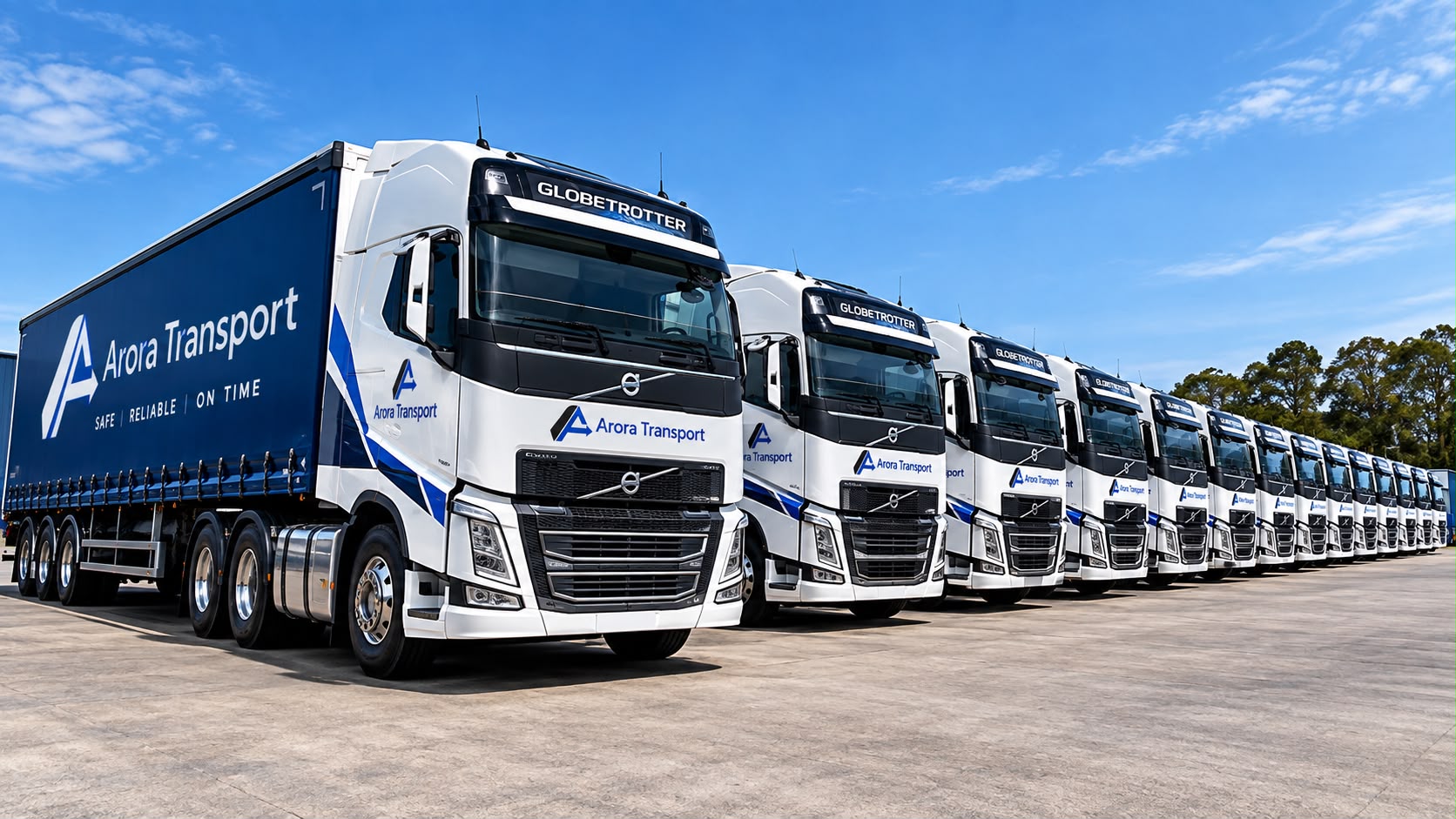 Transport truck at a logistics facility